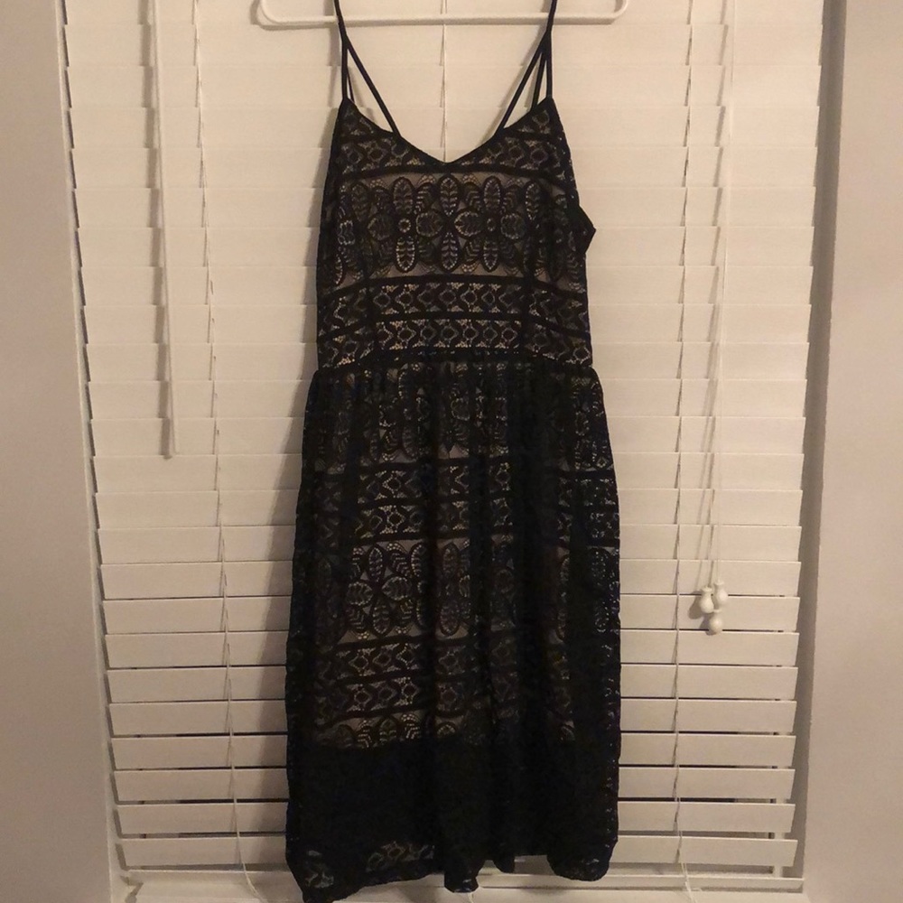Sleeveless Lace Dress with Slip